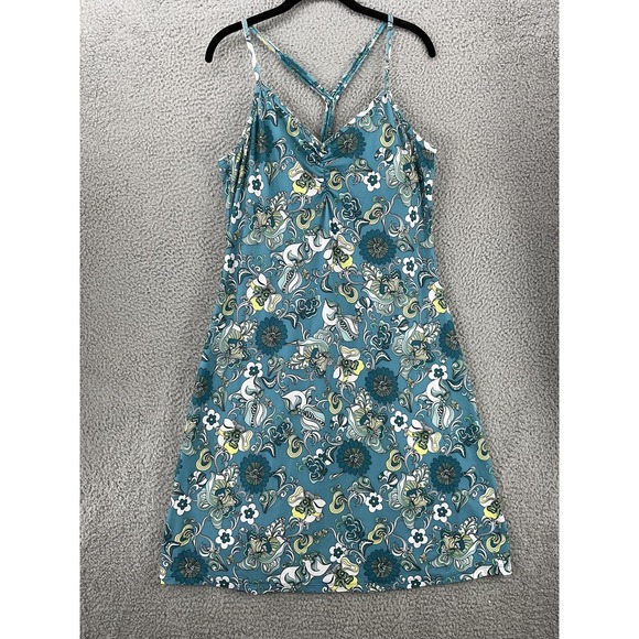 Prana Dresses & Skirts - Prana Dress Womens XL Blue Floral Slip Sundress V-Neck Strappy Jersey Summer